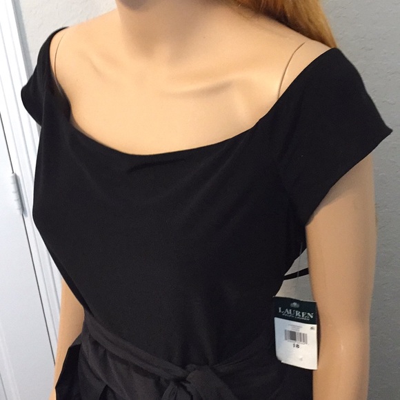 Lauren Ralph Lauren Taffeta Off-The-Shoulder Dress - Picture 5 of 8